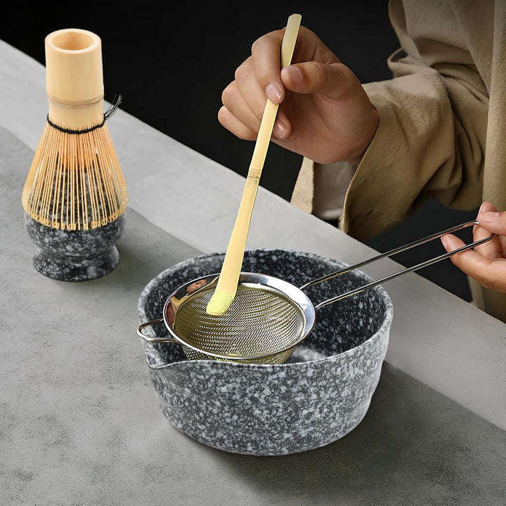 5 in 1 Matcha Set Japanisches Matcha Tee Set mit Matcha Besen, Matcha Schale mit Ausgiesser, Matcha