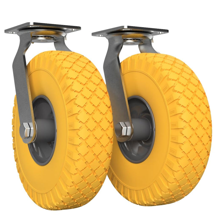 TITAPS 2 x Lenkrolle mit PU Rad Ø 260 mm 3.00-4, Transportrolle, PANNENSICHER, 2 x Lenkrolle