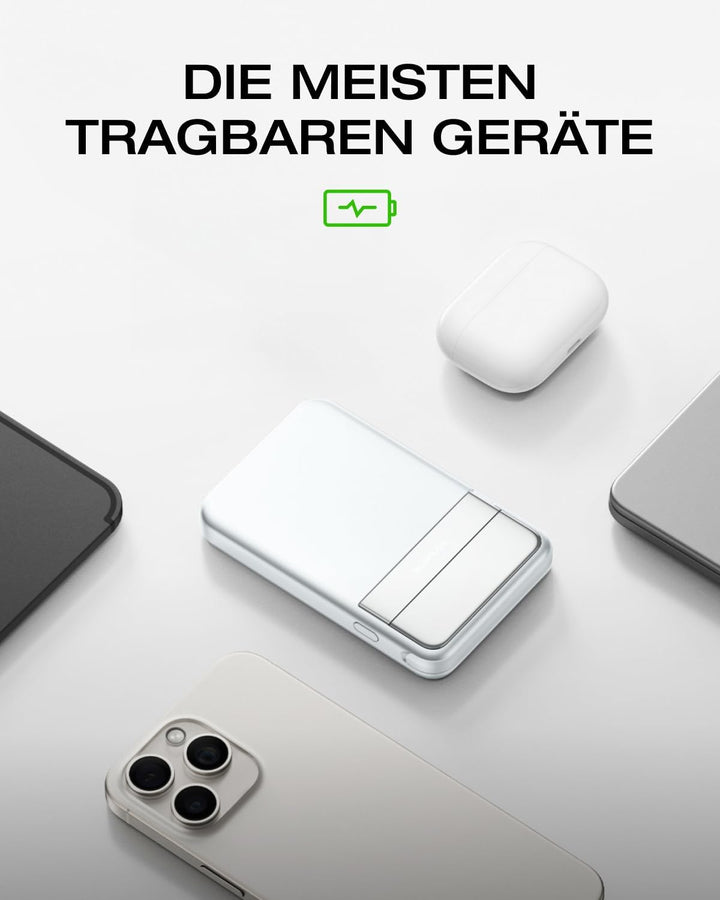 EF ECOFLOW Qi2 Magsafe Powerbank 5000mAh 30W mit USB-C-Kabel, Magnetische Power Bank Wireless Kabell