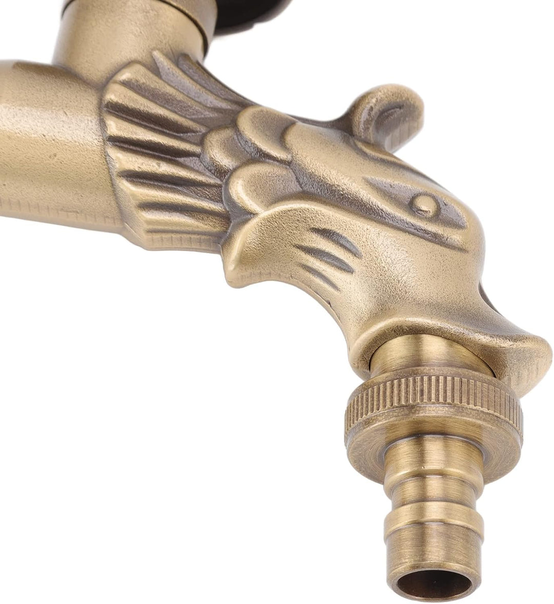 Gartenwasserhahn Antik, Vintage Messing Wasserhahn mit Langem Gewinde G1/2 für Wandmontage Küche Bad