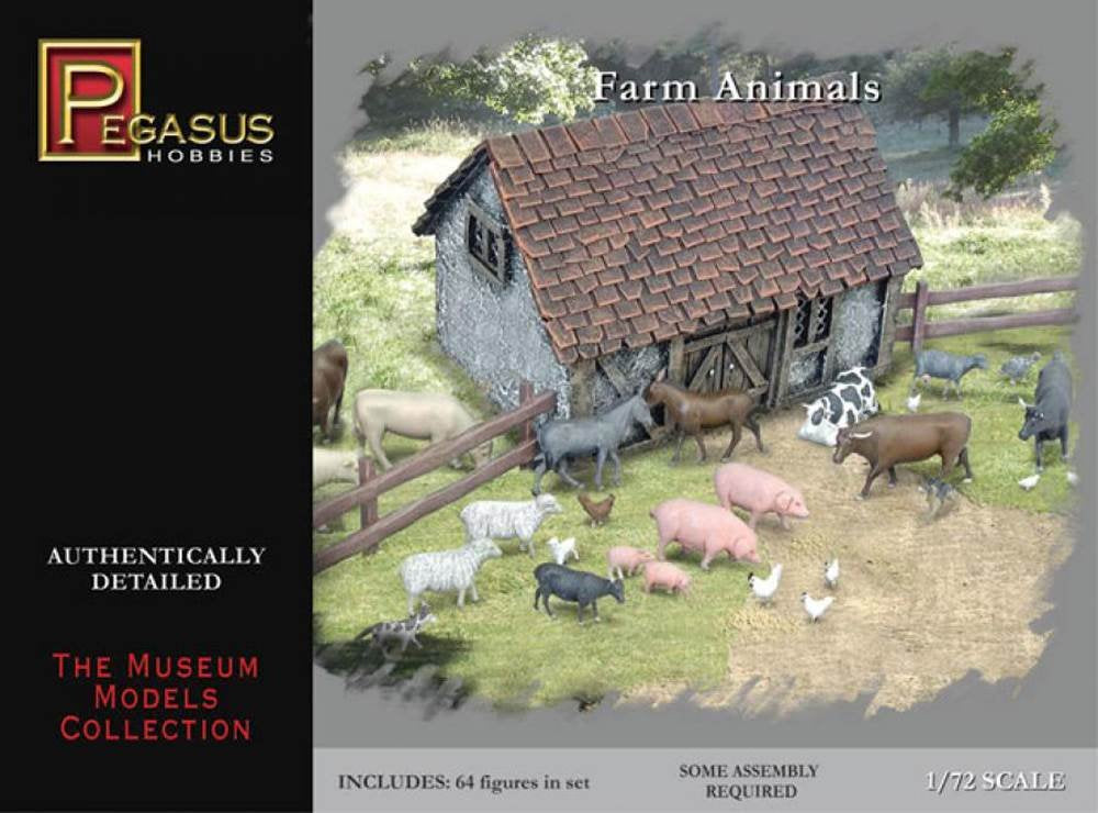 Pegasus PG7052-1/72 Amerikanische Geschichte: Farmtiere Figuren, Gemischt