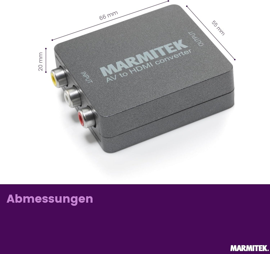 RCA auf HDMI Konverter - Marmitek Connect AH31-1080p Full HD - Keine Software notwendig - Composite