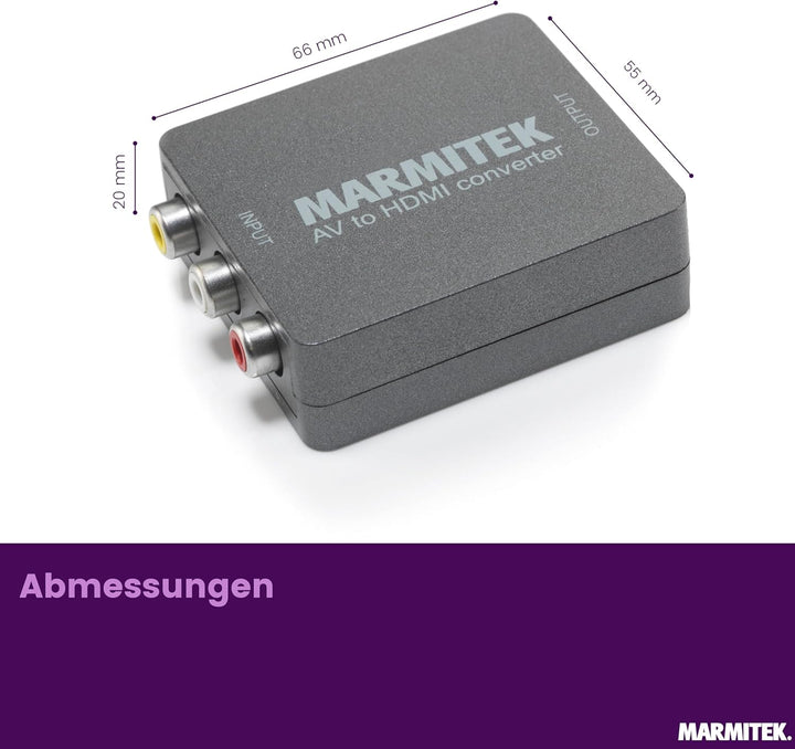 RCA auf HDMI Konverter - Marmitek Connect AH31-1080p Full HD - Keine Software notwendig - Composite