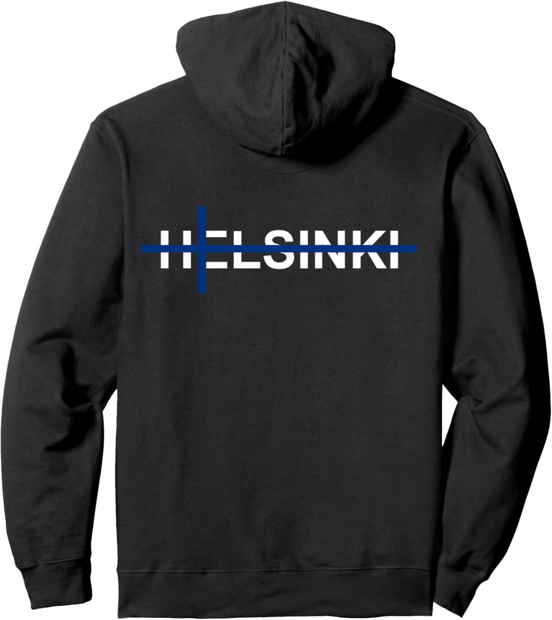 Helsinki Finnland Finnische Flagge Skandinavisches Kreuz Pullover Hoodie