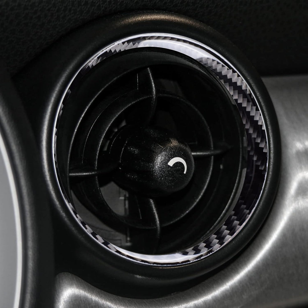 KUNGKIC Kohlefaser Seite Mitte Luftauslass Entlüftung Dekorative Aufkleber Innenraum Carbon Fiber Si