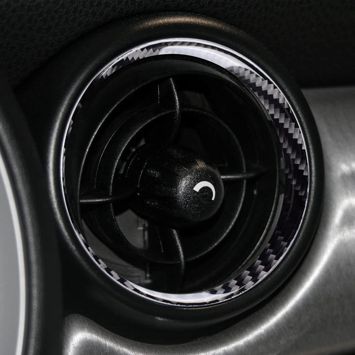 KUNGKIC Kohlefaser Seite Mitte Luftauslass Entlüftung Dekorative Aufkleber Innenraum Carbon Fiber Si