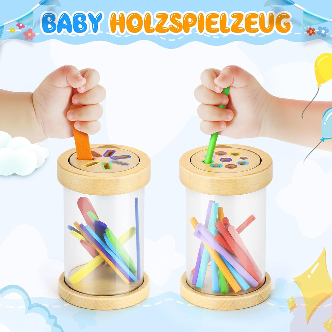 Montessori Spielzeug ab 1 Jahr, 2-in-1 Montessori Spielzeug ab 1 2 3 Jahre Mädchen Jungen Baby Spiel