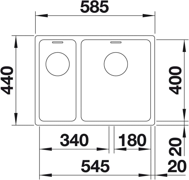 BLANCO ANDANO 340/180-IF | Edelstahl | Einbauart: Einbau von Oben & Flächenbündig | Grosses Hauptbec