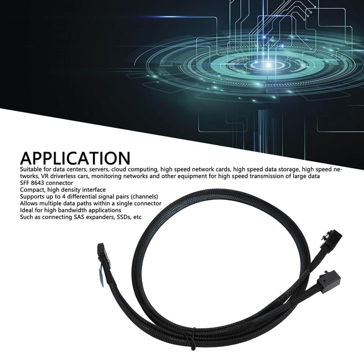 für MCIO 8i zu 2 SFF 8643 Kabel, PCIe 5.0 für Server Data Center 31,5 Zoll, für MCIO X8 zu SAS HD SF