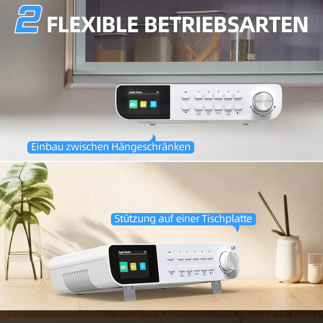 DAB Radio, LFF Küchenradio, DAB Digital Radio, DAB+ Radio Unterbau, Tragbares Küchen Radio Kabelgebu