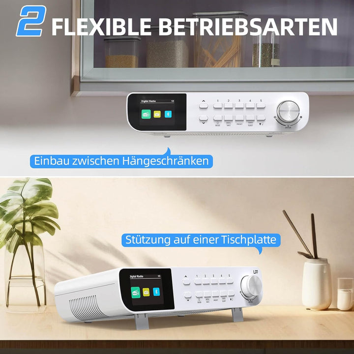 DAB Radio, LFF Küchenradio, DAB Digital Radio, DAB+ Radio Unterbau, Tragbares Küchen Radio Kabelgebu