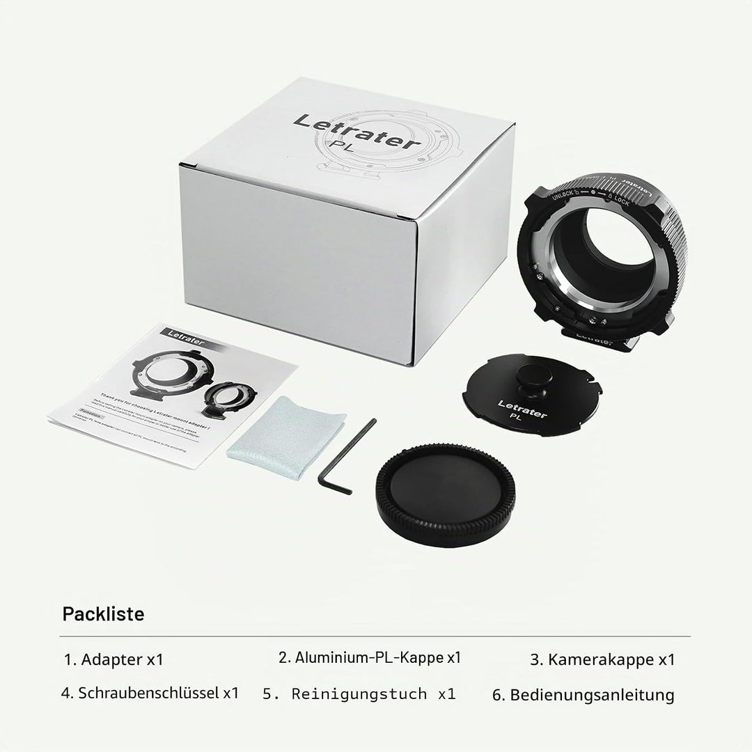 Letrater PL-EOS R Objektivadapter für PL Objektiv Konvertierung zu Canon RF Kameras, z.B. EOS R, RF,