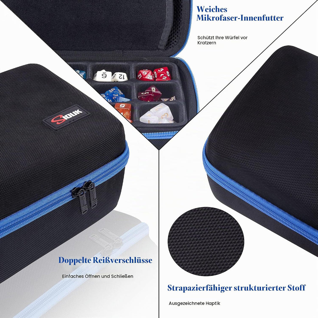 SIQUK Würfeletui kompatibel mit DND Würfel Set, Tischspiele Würfel Fall und Würfel Rollen Tablett Wü