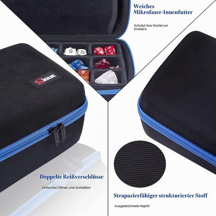 SIQUK Würfeletui kompatibel mit DND Würfel Set, Tischspiele Würfel Fall und Würfel Rollen Tablett Wü