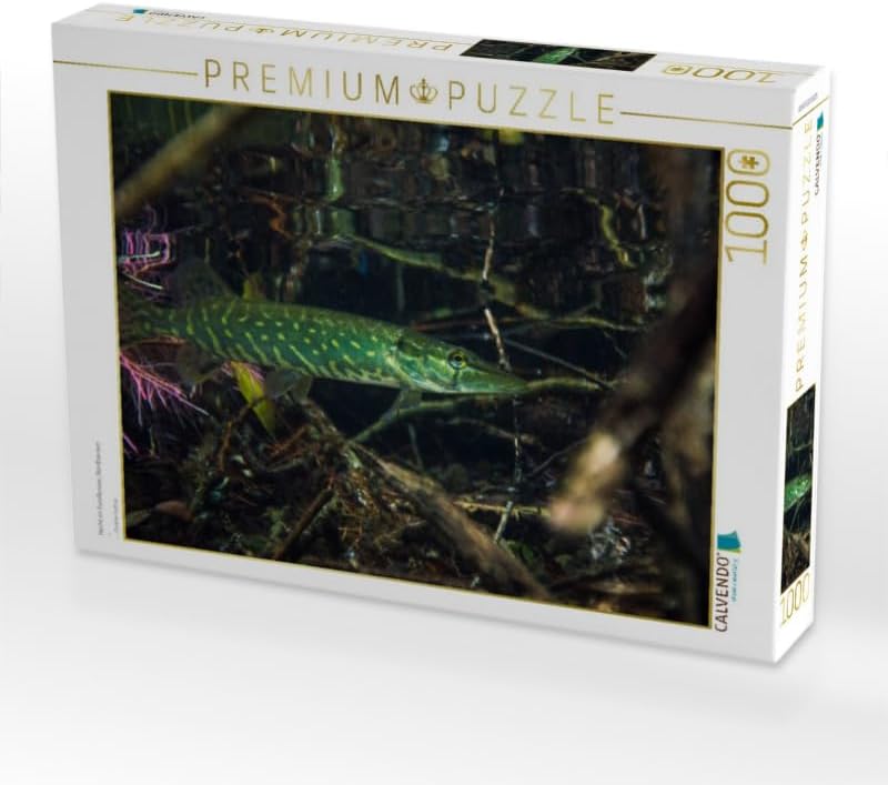 CALVENDO Puzzle Hecht im Forellensee, Nordhausen 1000 Teile Lege-Grösse 64 x 48 cm Foto-Puzzle Bild