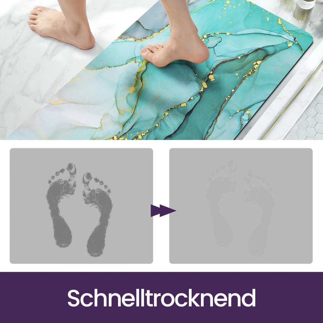 DEXI Badematte rutschfest 43 x 110 cm, Super Absorbierende Badezimmerteppich, schnelltrocknende Badv
