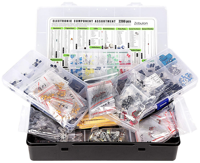 Elektronische Komponenten Sortiment Box, Widerstand, Kondensator, Drossel, IC, Diode, Transistor, Pl