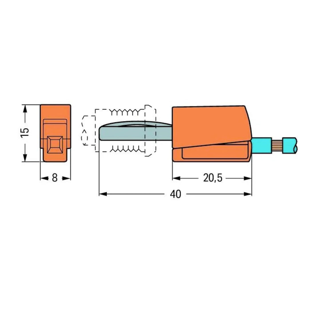 WAGO Bananenstecker 215-711 | für Buchsendurchmesser: 4 mm, Querschnittsbereich: 0,08 - 2,5 mm², 50