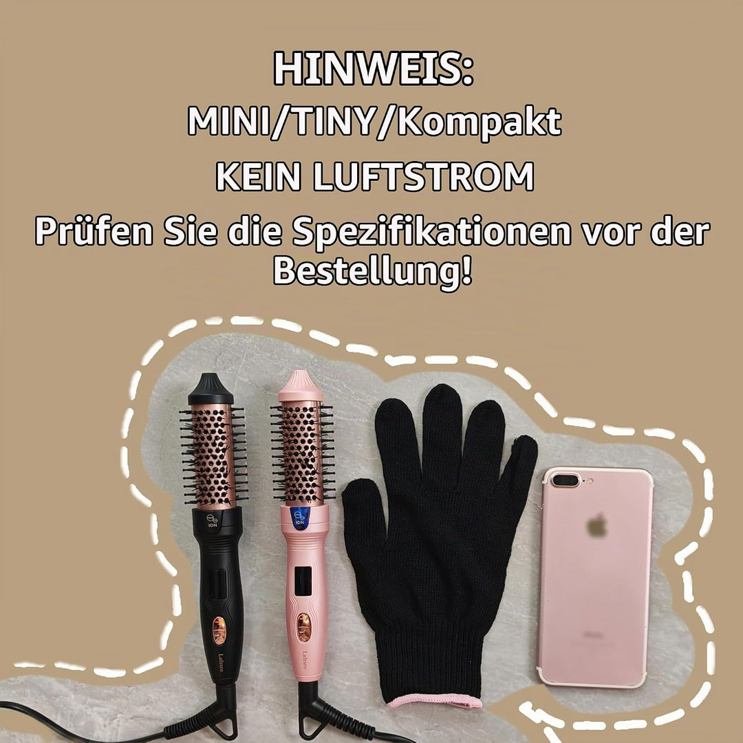 Thermobürste, MINI Thermal Brush, 27mm Heisse Bürste für Blowout-Effekt, Tourmalin-Keramik-Ion-Locke