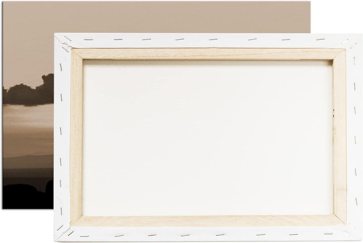 deyoli Yoga Meditation am Meer Format: 80x60 Effekt: Sepia als Leinwandbild, Motiv fertig gerahmt au