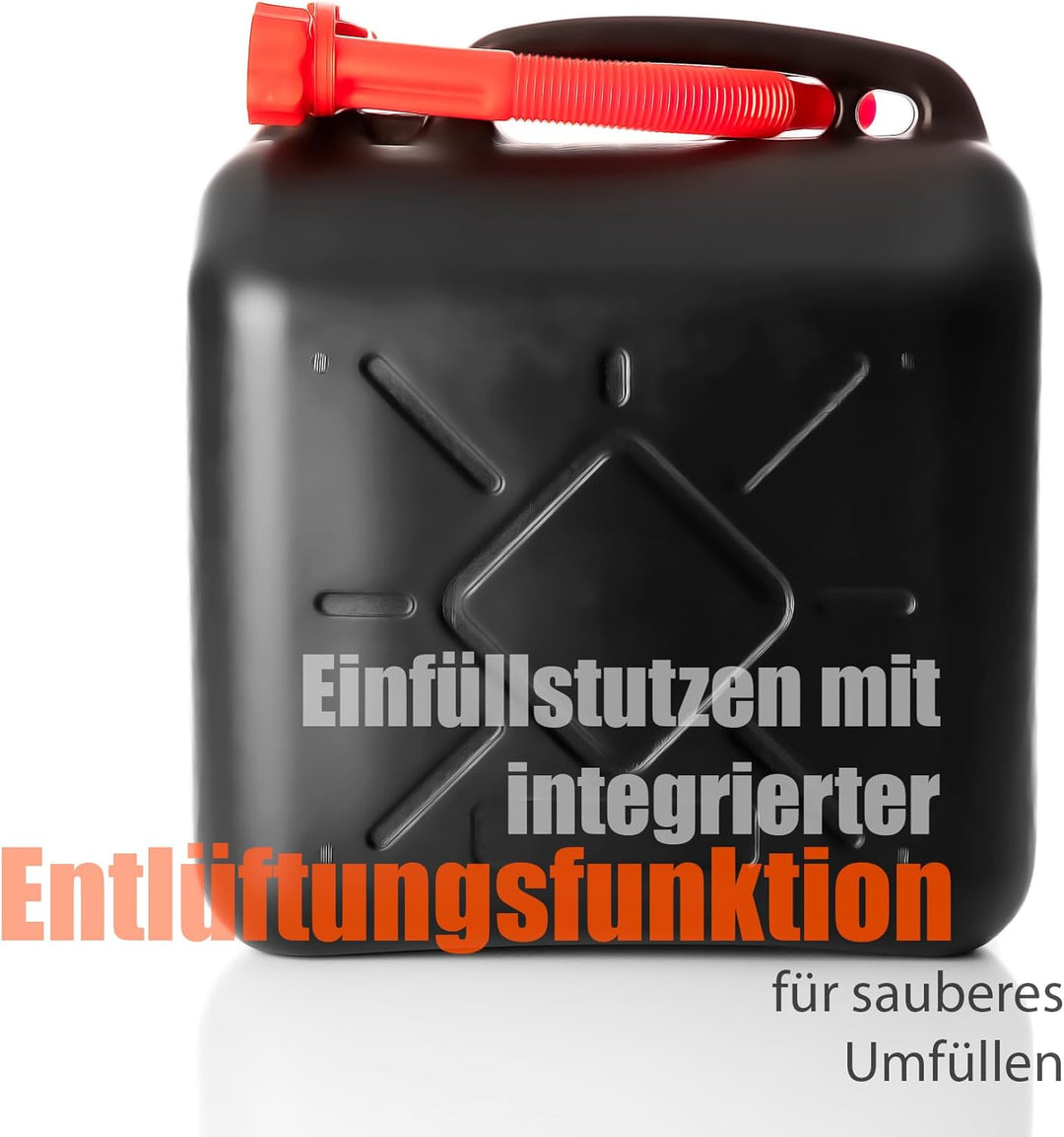 BigDean 2x Benzinkanister 20L mit flexiblem Ausgiesser - Kraftstoffkanister für Benzin & Diesel - ha