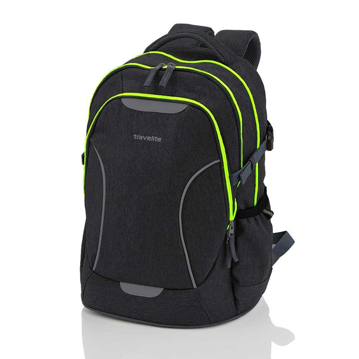 Schulrucksack Travelite Basics ab der 4. Klasse für Mädchen und Jungs (Anthrazit-Neongrün)
