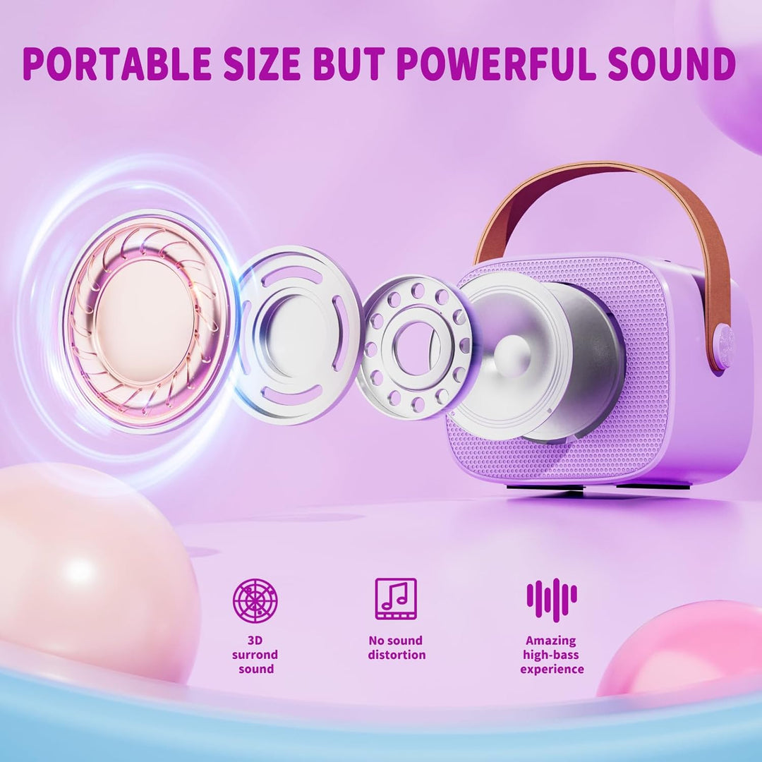 Karaoke Maschine Kinder Spielzeug Geschenke für Mädchen Mini Karaoke Maschine mit 2 Mikrofonen Tragb