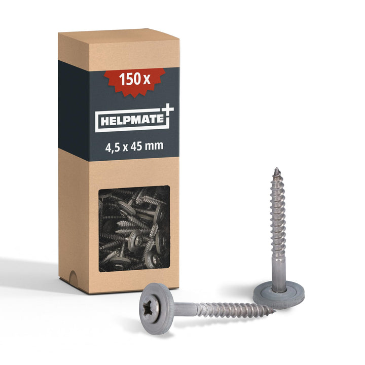 HELPMATE Spenglerschrauben 4,5x45 mm, 150 Stück, DIN 7995, Edelstahl A2, PZ2, DIN 7995, Dachdeckersc