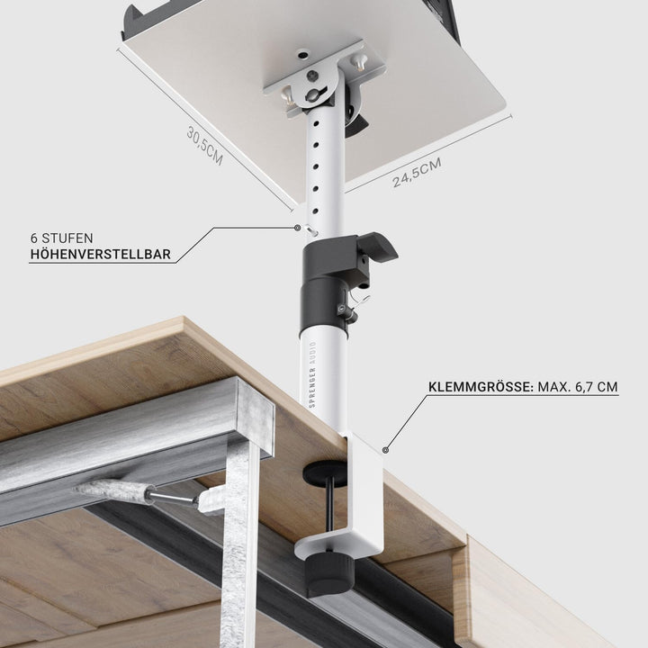 Sprenger Audio Lautsprecher Ständer mit Tisch Halterung Set inkl. Schaumstoff Absorber - Neigbar +/-