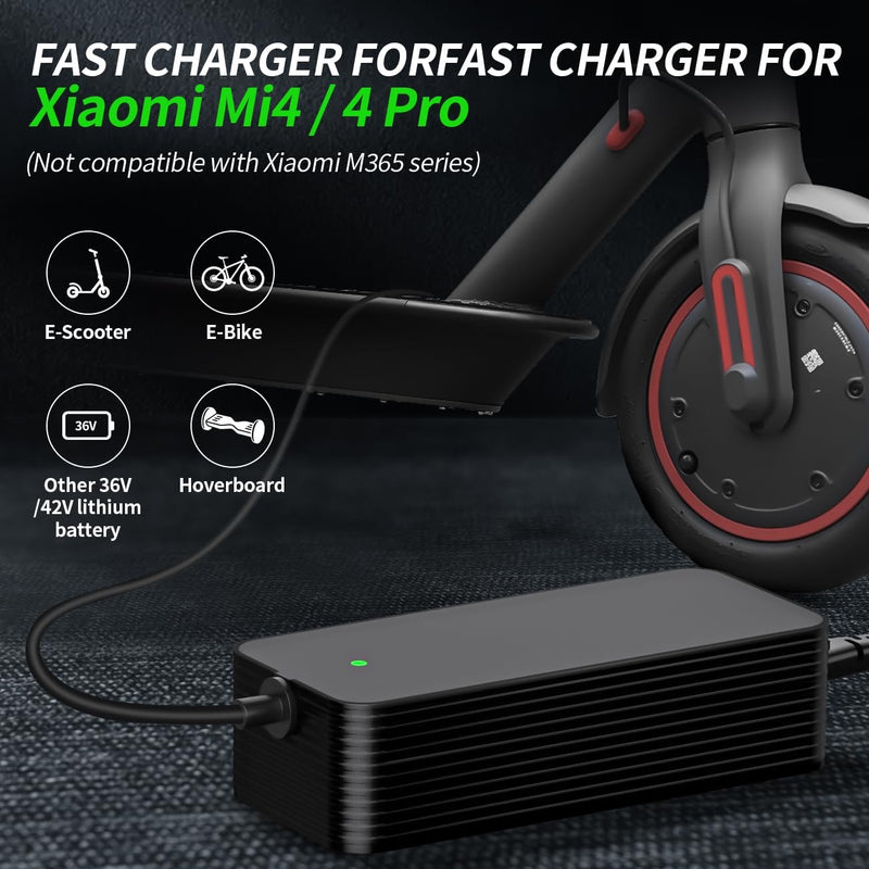 Prodrocam Scooter Ladegerät für Xiaomi Mi4 Pro, 41V 2A Batterie Ladegerät für Elektroroller Scooter