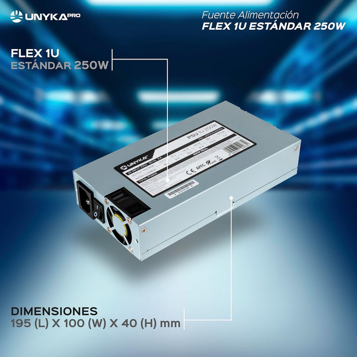 UNYKACH Netzteil Flex 1U STADAR 250W Ideal für 19" Rackbox 1U