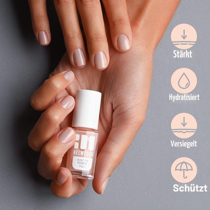 BELWEDER - Nagelpflege Nagellack mit Vitamin E 2 x 7,5ml - Nagelpflege für Geschwächte und Trockene