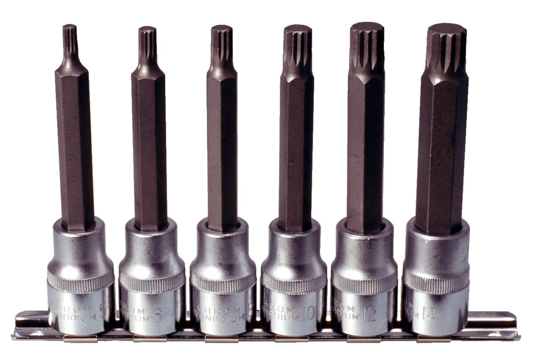 KS Tools 911.1358 1/2" Bit-Stecknuss-Satz XZN, lang, 6-tlg., M5-M14