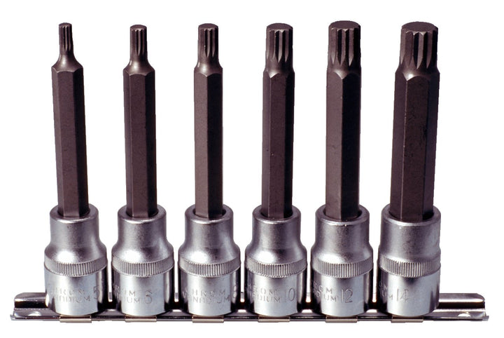 KS Tools 911.1358 1/2" Bit-Stecknuss-Satz XZN, lang, 6-tlg., M5-M14
