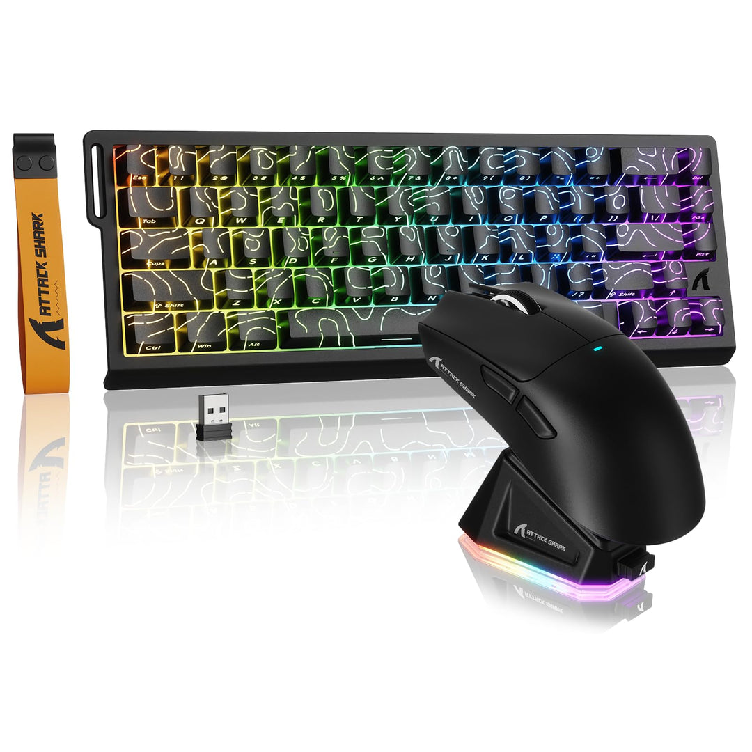 MAMBASNAKE × Attack Shark kabellose Tastatur und Maus mit magnetschaltern, 8-kHz-Rapid-Trigger-Tasta