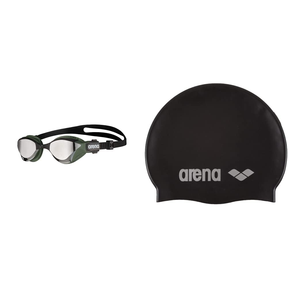 ARENA Unisex Cobra Tri Swipe Mr Schwimmbrille (1er Pack) Silver-Army Einheitsgrösse Bundle mit Unise