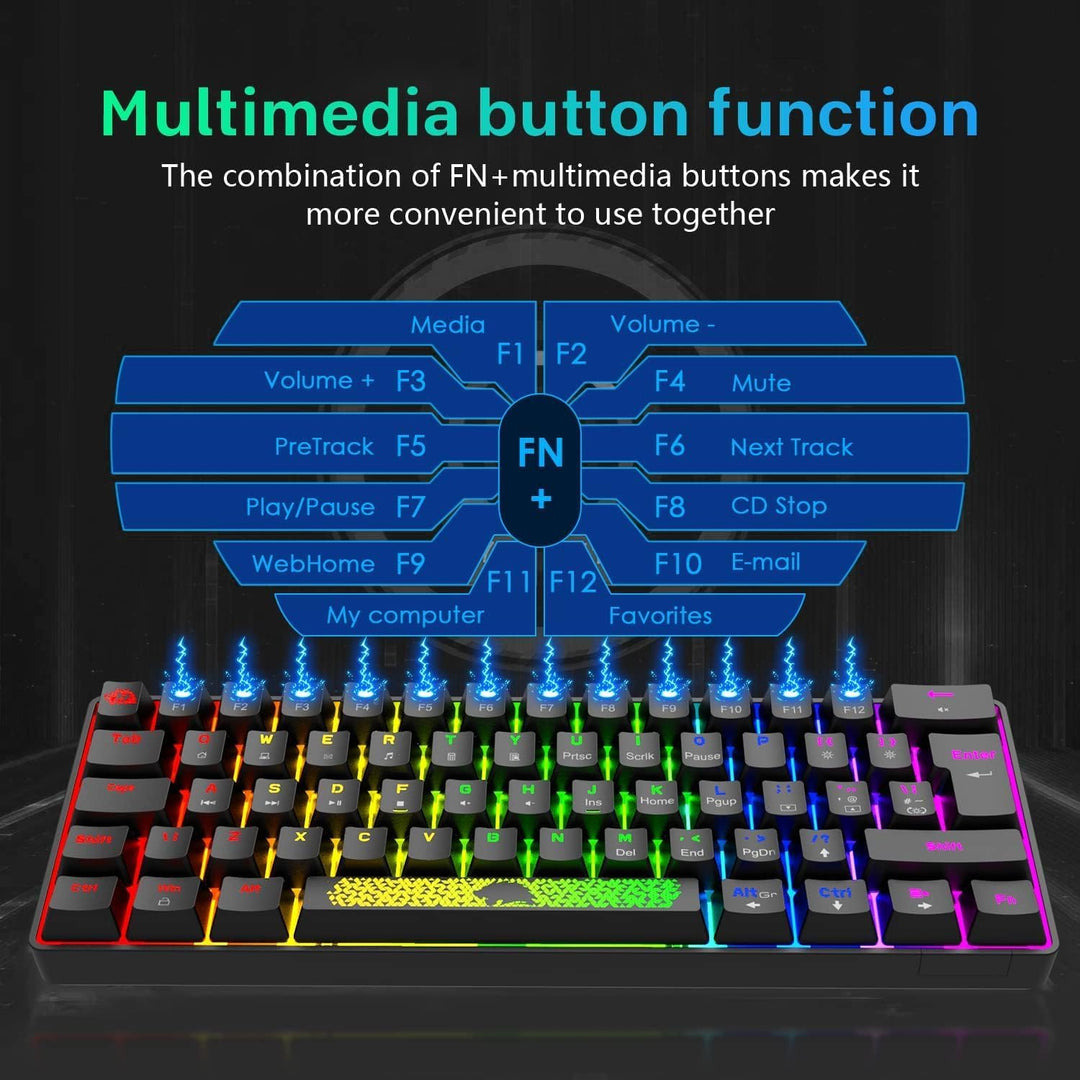 LEAVEN T60-60% Prozent Mechanische Gaming Tastatur, QWERTY Layout Kabelgebundene Tastatur mit Rot Sc