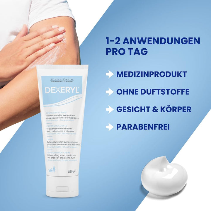 DEXERYL Pflegecreme bei trockener Haut & atopischer Dermatitis, 250 ml