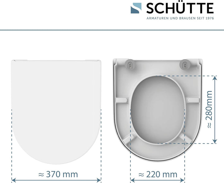 SCHÜTTE WC-Sitz passend zu Duravit Starck 3, mit Absenkautomatik made in EU, Abnehmbarer Klodeckel a