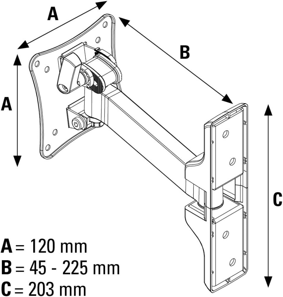 Hama TV-Wandhalterung Fullmotion (1 Arm) neigbar, schwenkbar (vollbeweglich), für 25 - 66 cm Diagona
