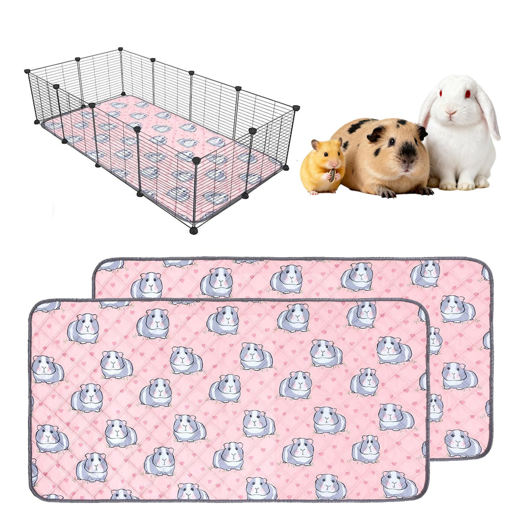 pipipads meerschweinchen, 2 Stück Pads für Meerschweinchen Hamsterkäfigmatte, 60x45cm, Rosa, Ideal F