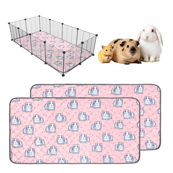 pipipads meerschweinchen, 2 Stück Pads für Meerschweinchen Hamsterkäfigmatte, 60x45cm, Rosa, Ideal F