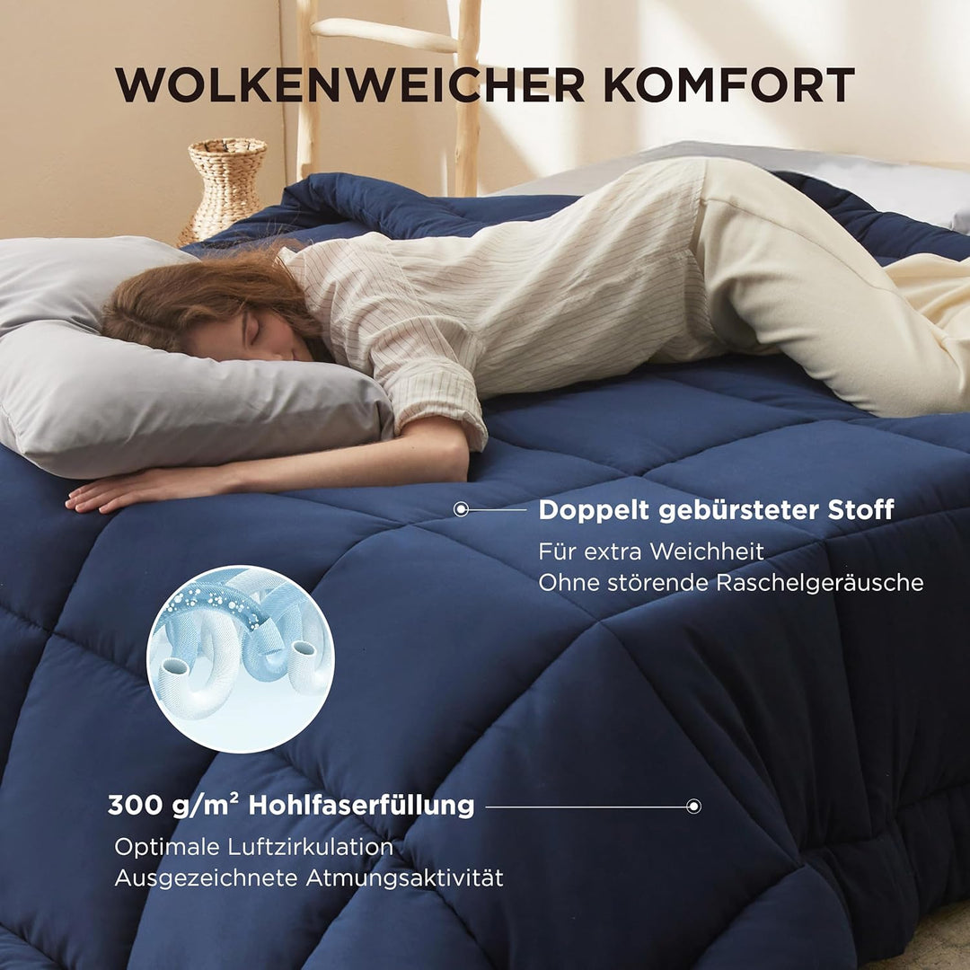 BEDSURE Bettdecke 155x220 - Ganzjahresdecke 4 Jahreszeiten, Steppdecke für Allergiker 300GSM Duvet 1