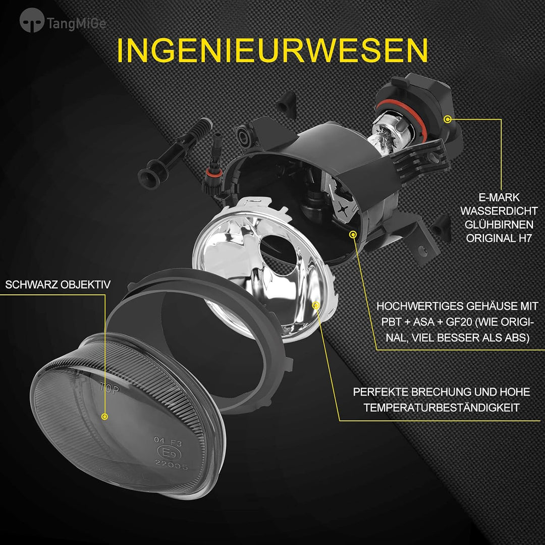 TangMiGe Nebelscheinwerfer für Audi A4 A3 S3, 8EC 8ED 8H7 8HE 8P1 8PA 8P7, V-System S-Linie Stosssta
