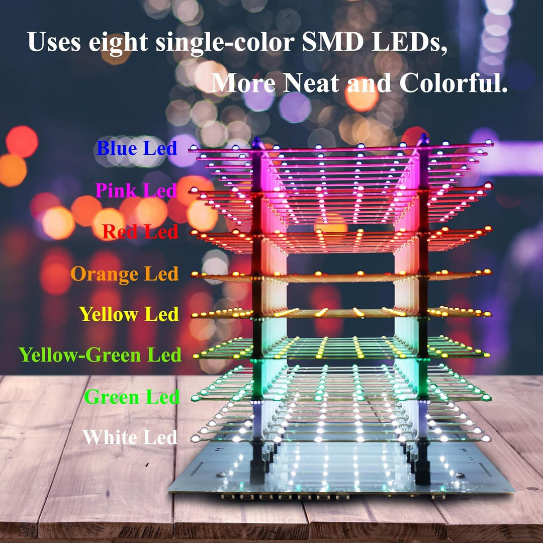 iCubeSmart 3D8P-MULTI, 3D-LED-Würfel-Set, Elektronische Kits, LED Cube Bausatz DIY Kit LED Licht Cub