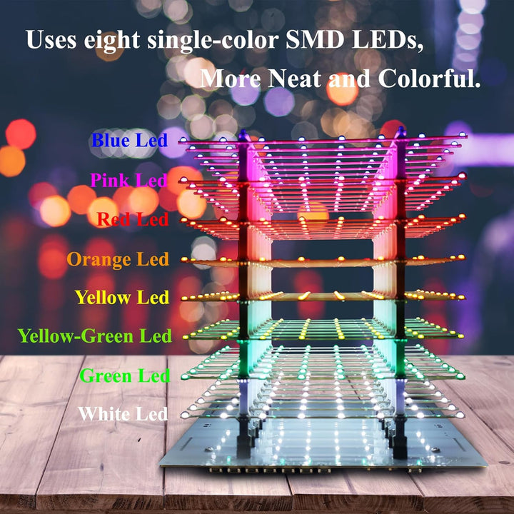 iCubeSmart 3D8P-MULTI, 3D-LED-Würfel-Set, Elektronische Kits, LED Cube Bausatz DIY Kit LED Licht Cub