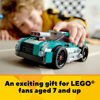 LEGO Creator 3in1 Street Racer 31127 Building Kit Featuring a Muscle Car, Hot Rod Car Toy and Race C