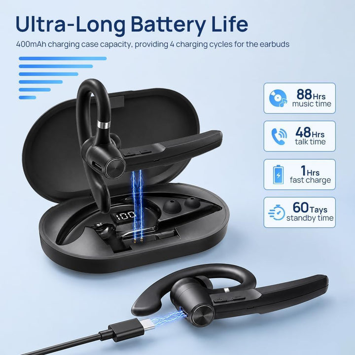 Kabellose Bluetooth 6.0-Einzel Ohrhörer, Einer extrem langen Akkulaufzeit von 88 Stunden, Unterstütz