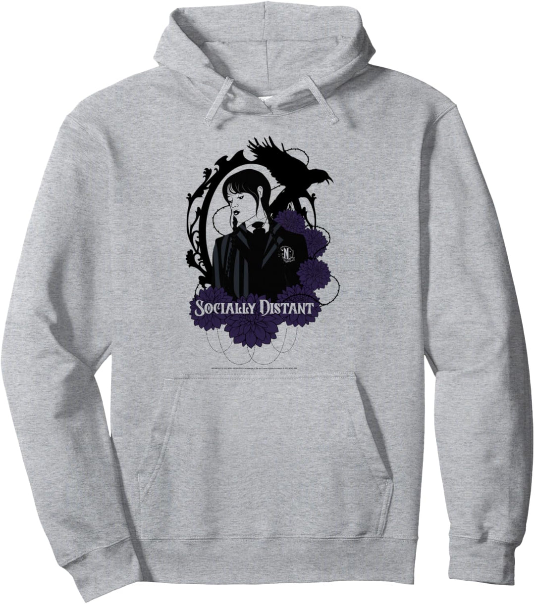 Wednesday Socially Distant Nevermore Academy Poster Pullover Hoodie