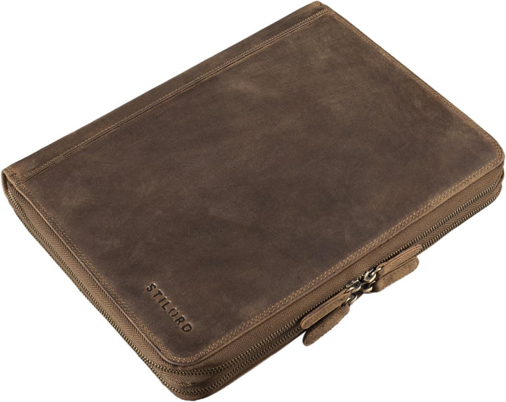 STILORD 'Ferris' Vintage Leder Dokumentenmappe - Perfekt für Arbeit, Büro & Meetings - Konferenzmapp